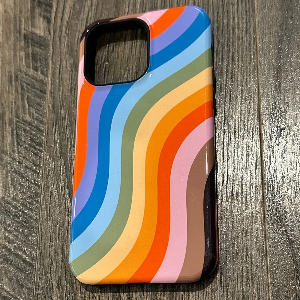 NWOB iPhone 14 Pro Max Rainbow Wave Phone Case